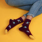 Spaceman burgundy socks