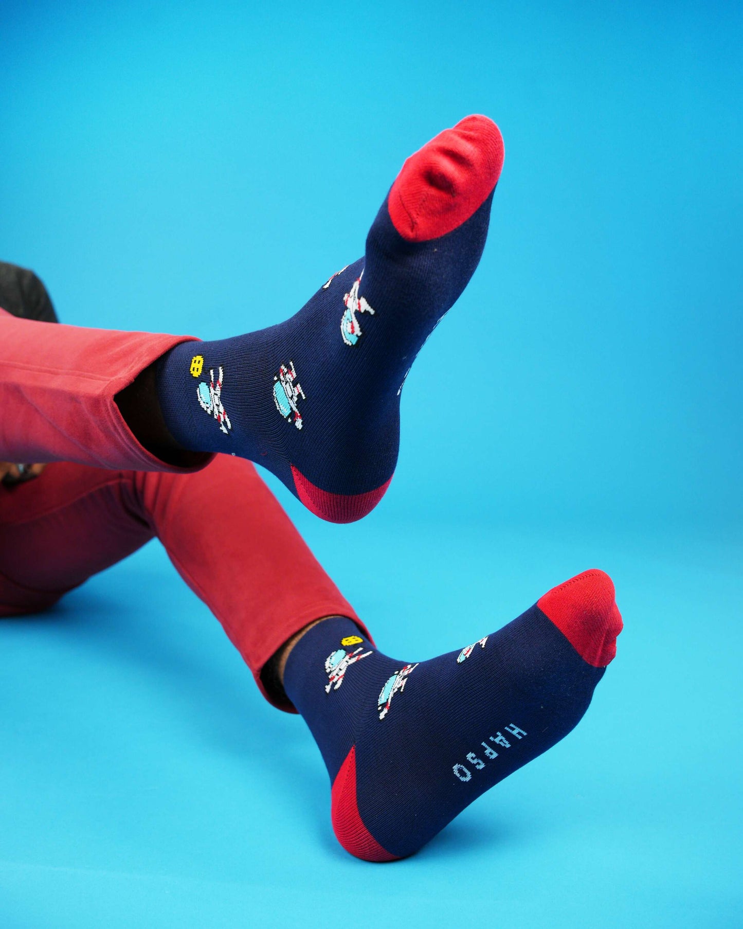 Spaceman Blue Socks