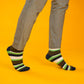 Earthy Green Stripe Socks