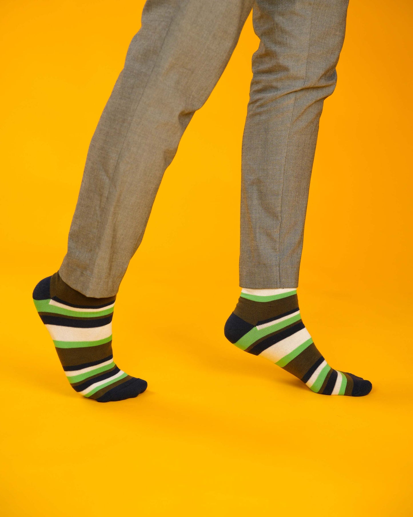 Earthy Green Stripe Socks