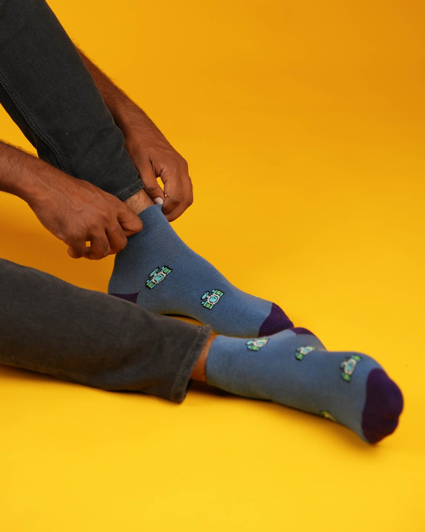 Shutterbug Blue Socks