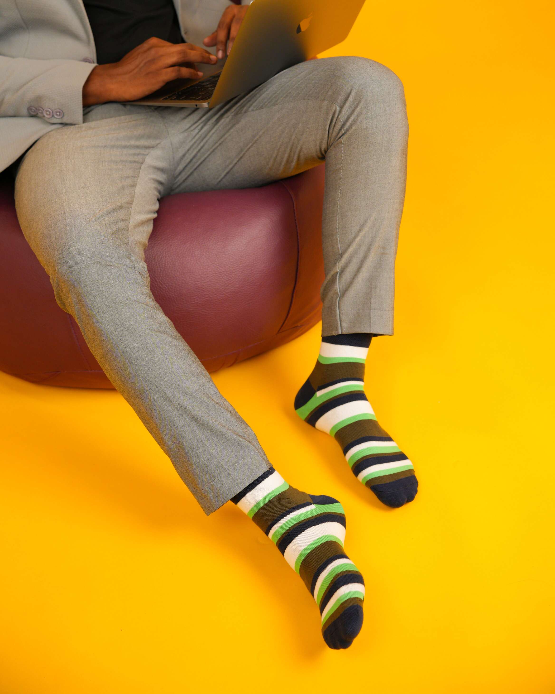 Earthy Green Stripe Socks – Hapso Socks