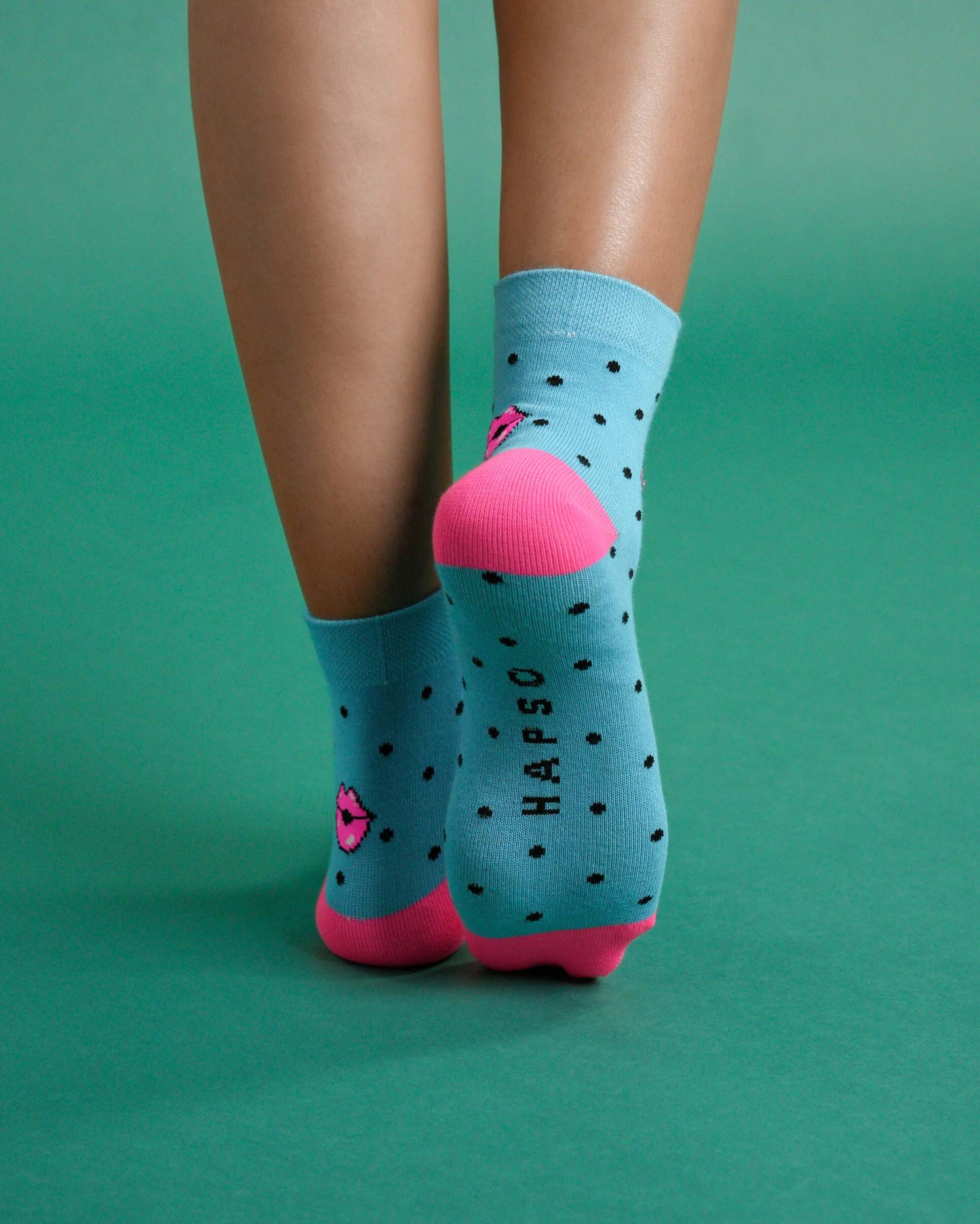 The Dots & Kisses Blue Socks