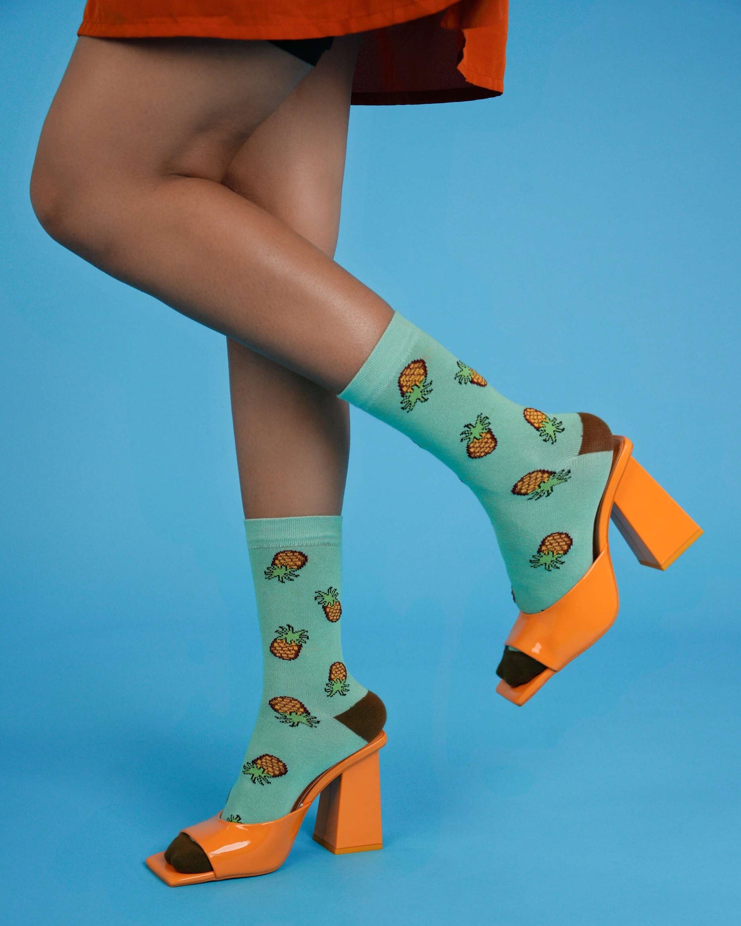 Raining Pineapple Green Socks